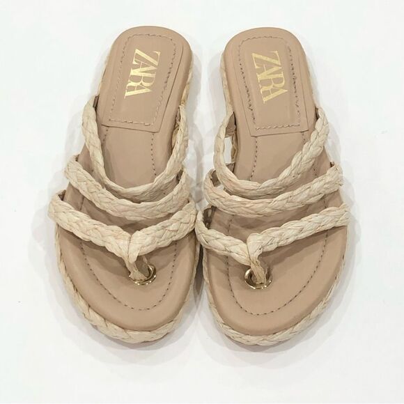 Zara Thong Sandal, Size 37 (EU) Size 6 1/2 (US) - Picture 1 of 8